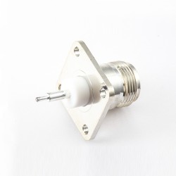 Soldering Connector N Welding Plate 4 Hole Flange Female Straight Solder for PCB Mount