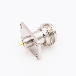 Type N Chassis Mount Connector Welding Plate 4 Hole Flange Straight Female Solder for PCB Mount