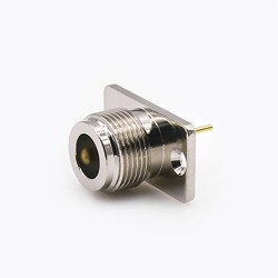 Type N Coax Connector Welding Plate 2 Hole Flange Straight Female Solder for PCB Mount