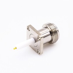 Type N Connector Chassis Mount Welding Plate 4 Hole Flange Straight Female Solder for PCB Mount