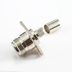 Type N Connector Crimp Straight Female 4 Hole Flange for SYV50-5