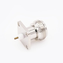Type N Connector Panel Mount Female Straight Welding Plate 4 Hole Flange Solder for PCB Mount