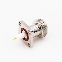 Type N Connector PCB Mount Welding Plate 4 Hole Flange Waterproof Female Straight