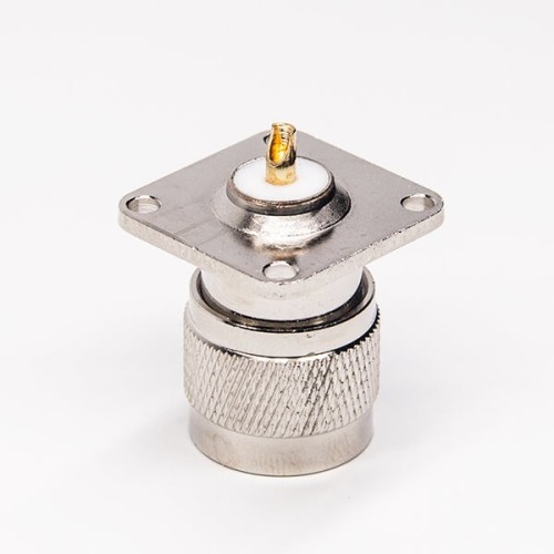 Type N Male Flange Mount Connector 4 Hole Straight Solder Type for Cable Type N Male Flange Mount Connector 4 Hole Straight Solder Type for Cable