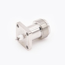 Type N Panel Mount Connector Welding Plate 4 Hole Flange Straight Female Solder for PCB Mount