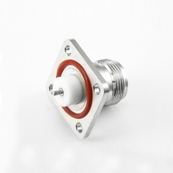 Waterproof Connector N Female Straight Welding Plate 4 Hole Flange Solder for PCB Mount