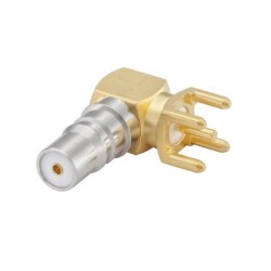 QMA Right Angle Connector Jack PCB Mount Through hole Solder for RG174 A/U