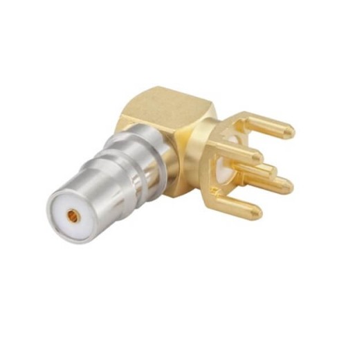 QMA Right Angle Connector Jack PCB Mount Through hole Solder for RG174 A/U QMA Right Angle Connector Jack PCB Mount Through hole Solder for RG174 A/U
