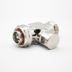 Male To Female Arrester DIN Coaxial RF Connector T Type 1-4 Wavelength Lightning Arrester Straight Nickel Plating