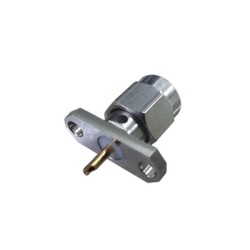 2-Holes Flange SMA Coaxial Conncetor Male for Panel Mount