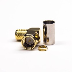 20pcs 50 Ohm SMA Connector Male 90 Degree Crimp Type for RG6 Coaxial Cable