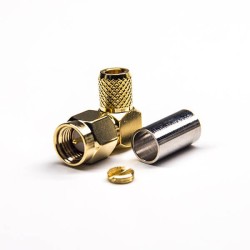20pcs 50 Ohm SMA Connector Male 90 Degree Crimp Type for RG6 Coaxial Cable