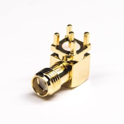 20pcs 90 Degree Female SMA Connector Through Hole for PCB Mount