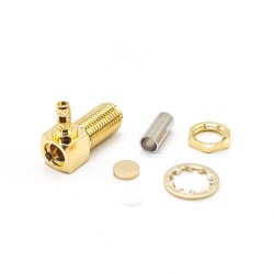 20pcs 90 Degree SMA Connector Female Cirmp Type Cable Blukhead Panel Mount