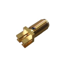 20pcs Bulkhead SMA Female Connector Edge Launch Straight for 2.00 PCB (Epoxy Captivated)