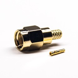 20pcs Crimp Type RP Male SMA Connector 180 Degree Gold Plating 50 Ohm Cable Type RG58