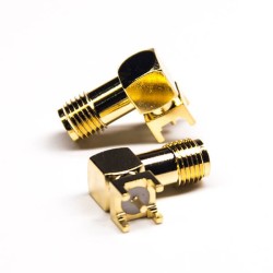 20pcs DIP Type SMA Connector 90 Degree Female Panel Mount Gold Plating