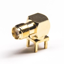 20pcs Gold Plating SMA Connector Right Angled Jack Through Hole for PCB Mount