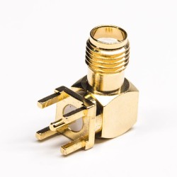 20pcs Gold Plating SMA Connector Right Angled Jack Through Hole for PCB Mount
