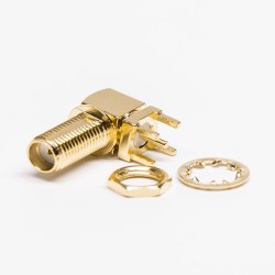 20pcs RF Connector SMA Female Right Angle PCB Mount Connector