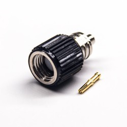 20pcs RP Female Straight SMA Connector Straight Black Plastic Shell Solder Type