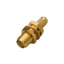 20pcs RP-SMA Female Connector 180 Degree Bulkhead Crimp Type for Cable RG400