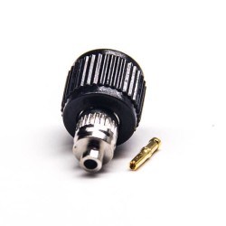 20pcs RP SMA Male Connector 180 Degree Solder Type Black Plastic Shell Nickel Plating