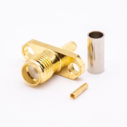 20pcs SMA 2 Hole Flange Connector Female Straight Cirmp Type Coaxial Cable