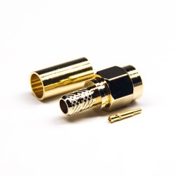 20pcs SMA 50 Ohm Connector Male 180 Degree Crimp Type Gold Plating