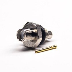 20pcs SMA Bulkhead Female 180 Degree Wire Solder Crimp Type for Coaxial Cable