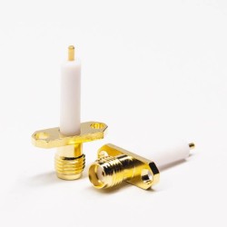 20pcs SMA Connector 2Hole Flange Straight Female for Panel Mount