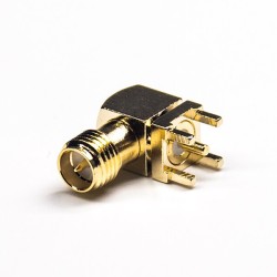 20pcs SMA Connector 50 ohm Right Angled Male Through Hole for PCB Mount