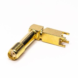 20pcs SMA Connector 90 Degree Female Right Angle Through Hole for PCB Mount