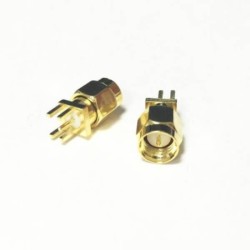20pcs SMA Connector Edge Mount Plug Straight Through Hole For PCB