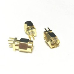 20pcs SMA Connector Edge Mount Plug Straight Through Hole For PCB