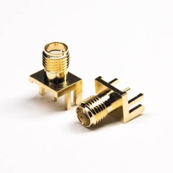 20pcs SMA Connector Female Straight 50 Ohm Edge Mount for PCB Gold Plating