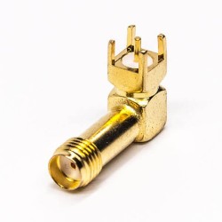 20pcs SMA Connector Jack 90 Degree Through Hole for PCB Mount