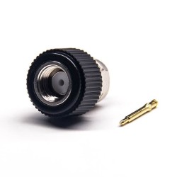 20pcs SMA Connector Male 180 Degree Solder Type for Coaxial Cable Black Plastic Shell