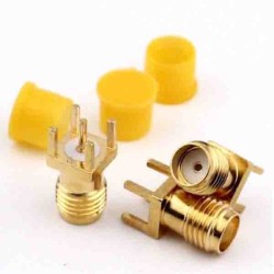 20pcs SMA Female For PCB Straight Type Though Hole Connector with Cap