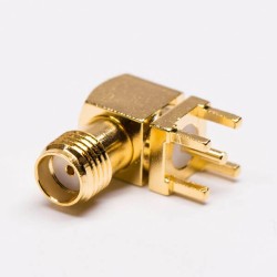 20pcs SMA Female Right Angle PCB Mount Through Hole Type