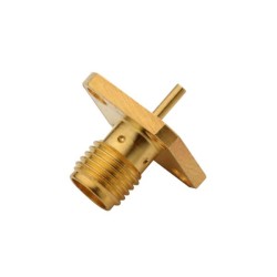 20pcs SMA Jack Flange 4Hole RF Coaxial Connector for Panel Mount with Solder Pot