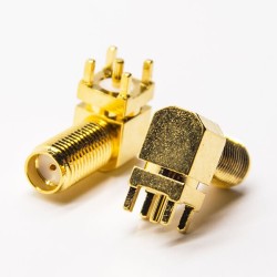 20pcs SMA Right Angle Female Connector Through Hole for PCB Munt