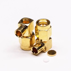 20pcs SMA Right Angle Plug Connector Solder Type for coaxial Cable