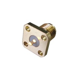 20pcs SMA Stainless Steel 4Hole Flange Female Connector Epoxy Captivated for Panel