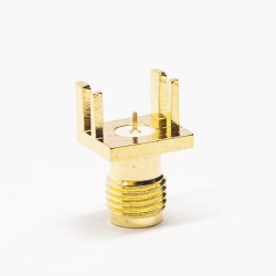 20pcs SMA Straight Female Connector Plate Edge Mount for PCB Mount Gold Plating
