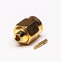20pcs SMA Straight Male pin Gold Plating Solder Type for Coaxial Cable