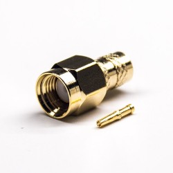 20pcs SMA Straight RP Male Connector Female Pin Crimp Type Gold Plating
