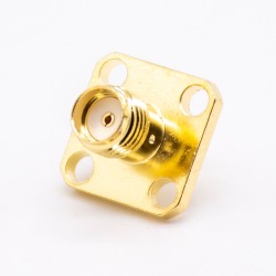 20pcs Videos SMA Connector 4Hole Square Flange Jack for Panel Mount