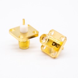 20pcs Videos SMA Connector 4Hole Square Flange Jack for Panel Mount