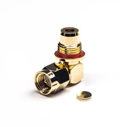 20pcs Waterproof SMA Male Connector Right Angled Bulkhead Solder Type
